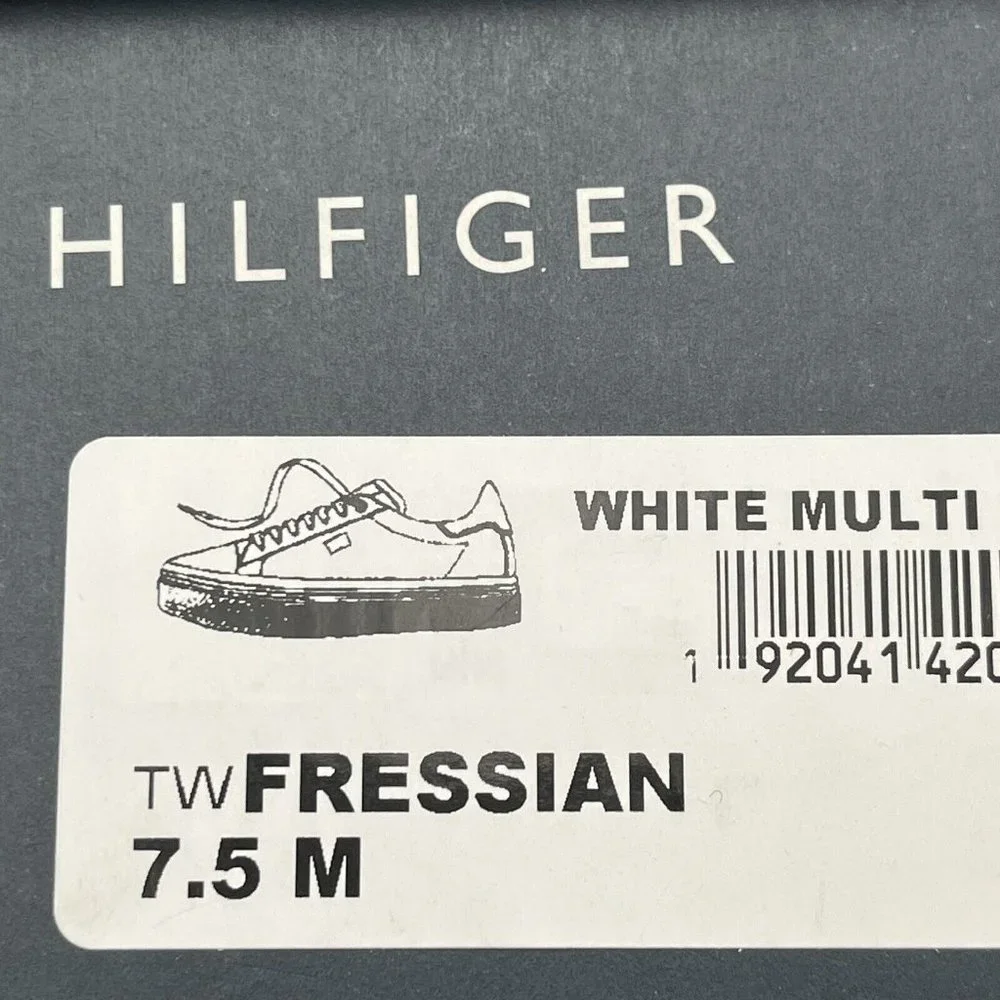 Tommy Hilfiger Women's Canvas Casual Sneakers Size 7.5-8.5-9 White Lace up Shoes